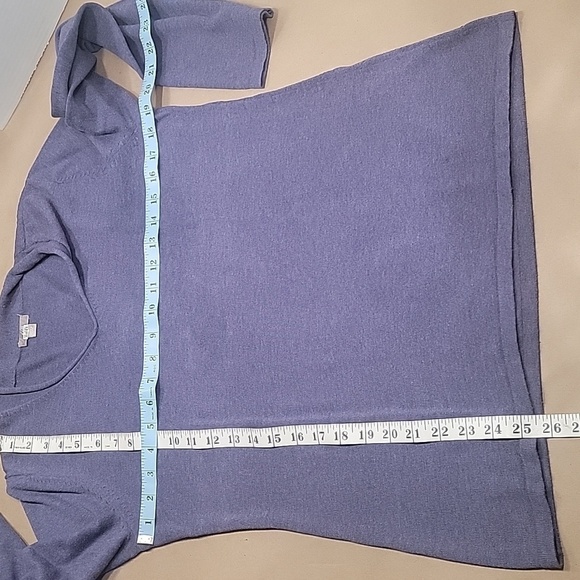 J Jill Blue-Purple Cotton Blend V-Neck Sweater, Size M, EUC - Picture 5 of 9